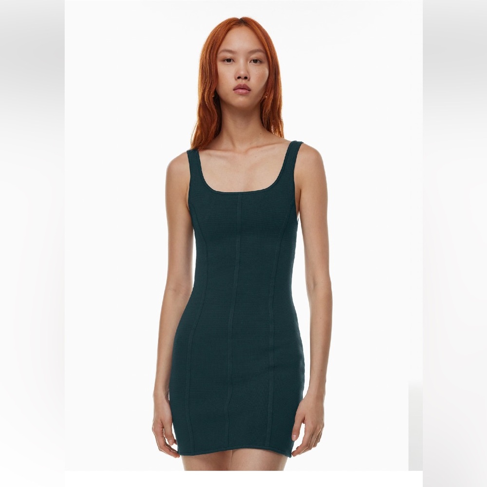 NWT Babaton Aritzia Sculpt Knit Bustier Dress Womens Small Color Navy
